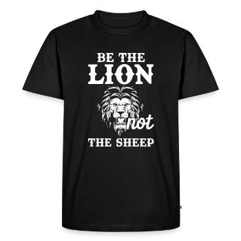 Be The Lion Not The Sheep Sheep Lion Predator - Men's Premium Organic T-Shirt - black - Front - Nico (187cm)