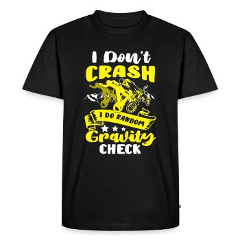 Cyclotouriste Crash Random Gravity Check - T-shirt Premium bio Homme - noir - Devant - Nico (187cm)