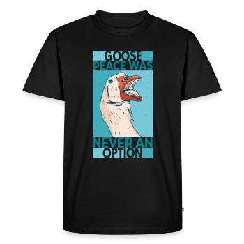 Goose Peace Was Never An Option Oies - T-shirt Premium bio Homme - noir - Devant - Nico (187cm)