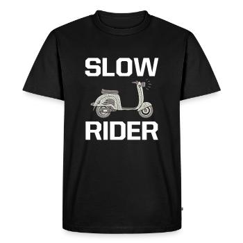 Slow Rider Bike Roller Rider Scooter Riding - Men's Premium Organic T-Shirt - black - Front - Nico (187cm)