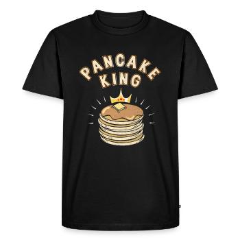 Pancake King Pancakes Petit déjeuner Papa Family Man - T-shirt Premium bio Homme - noir - Devant - Nico (187cm)