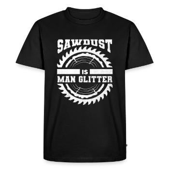 Sawdust Is Man Glitter Woodworker Wood Carpenter - Men's Premium Organic T-Shirt - black - Front - Nico (187cm)