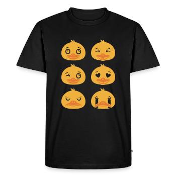 Visages de canards baigneurs Canards - T-shirt Premium bio Homme - noir - Devant - Nico (187cm)