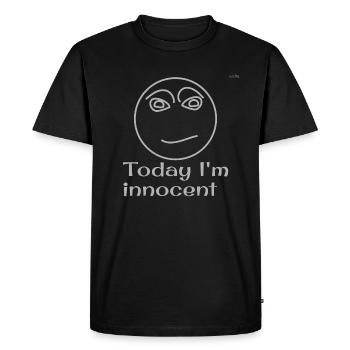 Innocent emoticon - Men's Premium Organic T-Shirt - black - Front - Nico (187cm)