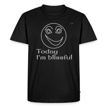 Blissful emoticon - Men's Premium Organic T-Shirt - black - Front - Nico (187cm)
