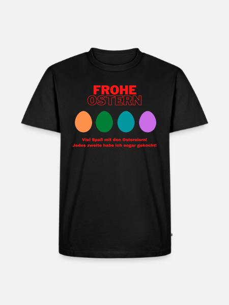 Rohe Oster Eier - Männer Premium Bio T-Shirt - Schwarz