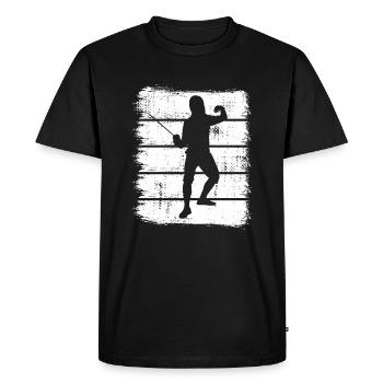 Fechter - Männer Premium Bio T-Shirt - Schwarz - Vorne - Nico (187cm)