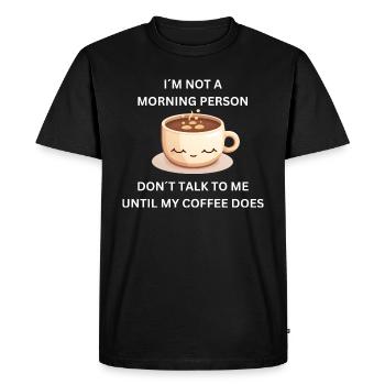 I´m not a morning Person - Men's Premium Organic T-Shirt - black - Front - Nico (187cm)