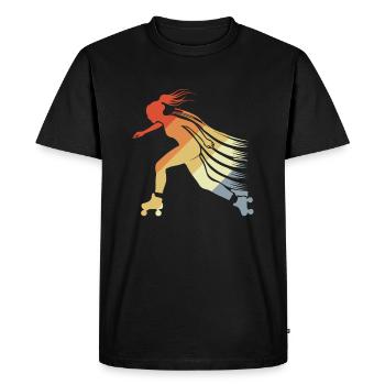 Patins à roulettes filles - T-shirt Premium bio Homme - noir - Devant - Nico (187cm)