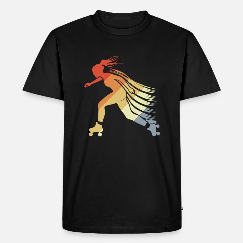 Roller Skating Mädchen - Männer Premium Bio T-Shirt - Schwarz