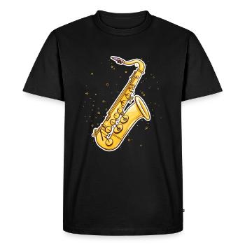 Graphisme pour saxophone - T-shirt Premium bio Homme - noir - Devant - Nico (187cm)