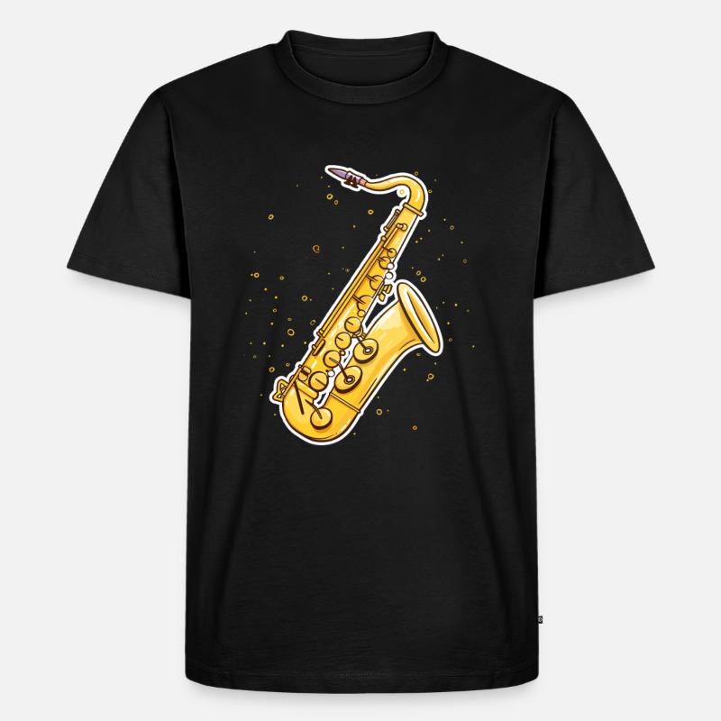 Graphisme pour saxophone - T-shirt Premium bio Homme - noir