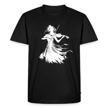 Violinist Drawing - Men's Premium Organic T-Shirt - black - Front - Nico (187cm)