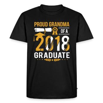 Proud Grandma of A 2018 Graduate - Men's Premium Organic T-Shirt - black - Front - Nico (187cm)