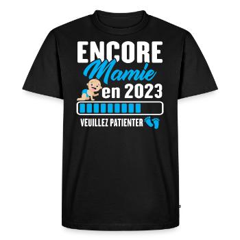 Encore Mamie En 2023 Cadeau Future Grand-mère - T-shirt Premium bio Homme - noir - Devant - Nico (187cm)