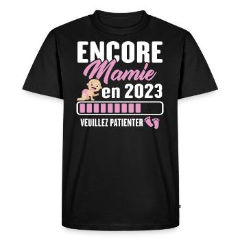 Encore Mamie En 2023 Cadeau Future Grand-mère - T-shirt Premium bio Homme - noir - Devant - Nico (187cm)
