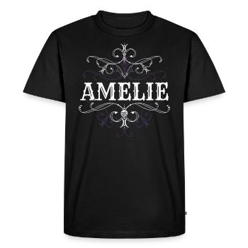 Amelie Surname First Name Personalized - Men's Premium Organic T-Shirt - black - Front - Nico (187cm)