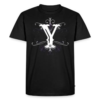Lettre Y Ypsilon Lettre-Y - T-shirt Premium bio Homme - noir - Devant - Nico (187cm)