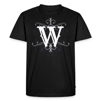 Lettre W (W) - T-shirt Premium bio Homme - noir - Devant - Nico (187cm)