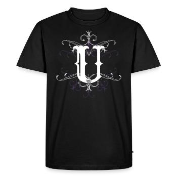 Lettre U Lettre U - T-shirt Premium bio Homme - noir - Devant - Nico (187cm)