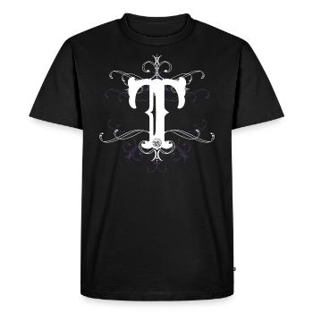 Lettre T, point t) - T-shirt Premium bio Homme - noir - Devant - Nico (187cm)