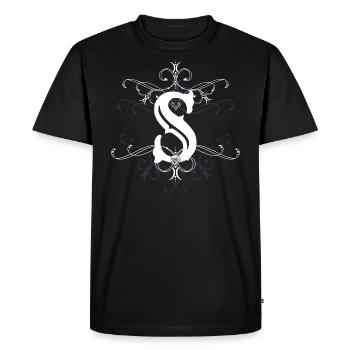 Lettre S Lettre-S - T-shirt Premium bio Homme - noir - Devant - Nico (187cm)
