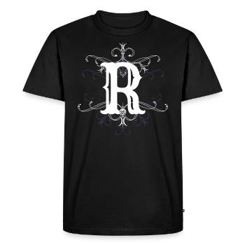 Lettre R (R) - T-shirt Premium bio Homme - noir - Devant - Nico (187cm)