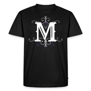 Lettre M Lettre M - T-shirt Premium bio Homme - noir - Devant - Nico (187cm)