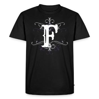 Lettre F Lettre F - T-shirt Premium bio Homme - noir - Devant - Nico (187cm)