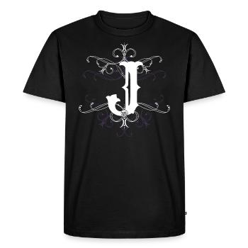 Lettre J Lettre J - T-shirt Premium bio Homme - noir - Devant - Nico (187cm)