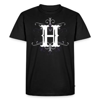 Lettre H Lettre H - T-shirt Premium bio Homme - noir - Devant - Nico (187cm)