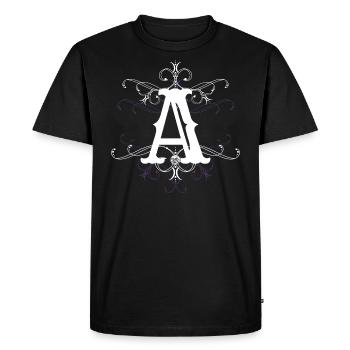 Lettre A, point A) - T-shirt Premium bio Homme - noir - Devant - Nico (187cm)