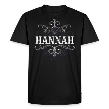 Hannah Nom Prénom Personnalisé - T-shirt Premium bio Homme - noir - Devant - Nico (187cm)