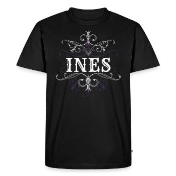 Ines Nom Prénom Personnalisé - T-shirt Premium bio Homme - noir - Devant - Nico (187cm)
