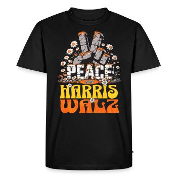 Retro Paix Kamala Harris Waltz 2024 - T-shirt Premium bio Homme - noir - Devant - Nico (187cm)