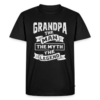 Grand-père l'homme la légende - T-shirt Premium bio Homme - noir - Devant - Nico (187cm)