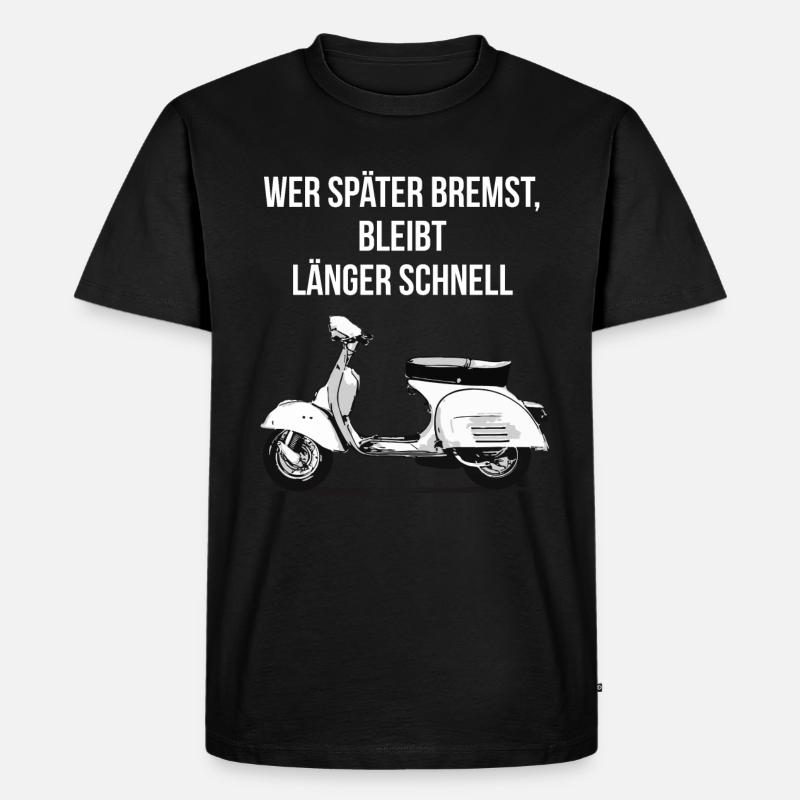 Motorroller Moped - Männer Premium Bio T-Shirt - Schwarz