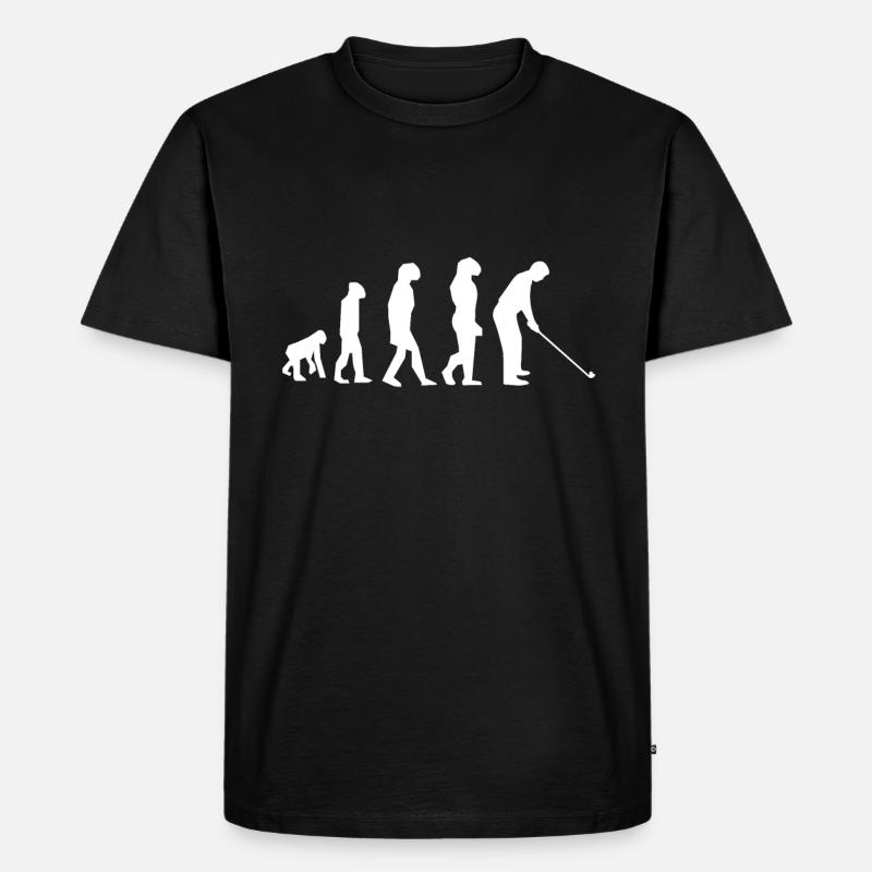 Golf Evolution Golfer Geschenk Golfschläger - Männer Premium Bio T-Shirt - Schwarz