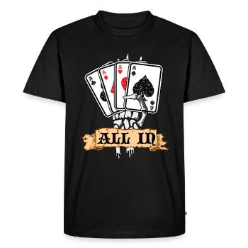 Poker Poker All In Poker Cards Casino Ass - T-shirt Premium bio Homme - noir - Devant - Nico (187cm)
