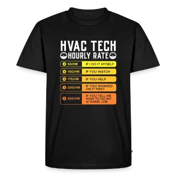 Technicien en climatisation, taux horaire de réfrigération - T-shirt Premium bio Homme - noir - Devant - Nico (187cm)
