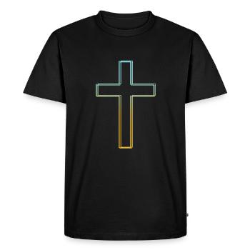 Cadeau croix chemise croyant foi - T-shirt Premium bio Homme - noir - Devant - Nico (187cm)