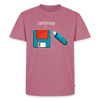 Je suis ton père, une clé USB, un vieil ordinateur - T-shirt Premium bio Homme - mauve - Devant - Nico (187cm)