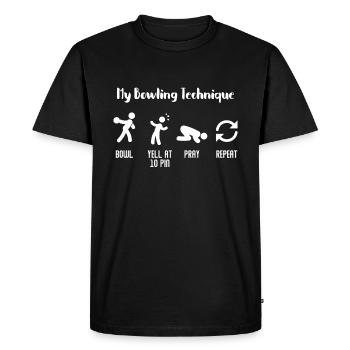 Ma technique Bowling Technique Bowling Strike - T-shirt Premium bio Homme - noir - Devant - Nico (187cm)
