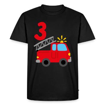 Camion de pompiers 3ème anniversaire - T-shirt Premium bio Homme - noir - Devant - Nico (187cm)