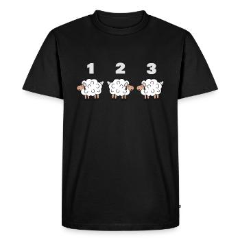 Mouton mouton berger berger agneau laine - T-shirt Premium bio Homme - noir - Devant - Nico (187cm)