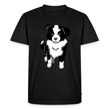 Border Collie Amateur de chiens Race de chiens - T-shirt Premium bio Homme - noir - Devant - Nico (187cm)