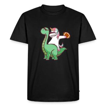 Cadeau de dinosaure football licorne fantaisie - T-shirt Premium bio Homme - noir - Devant - Nico (187cm)