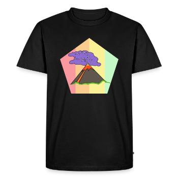 Rétro volcan lave géologie Hawaii éruption Vintage - T-shirt Premium bio Homme - noir - Devant - Nico (187cm)