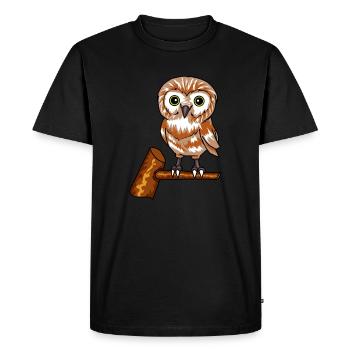 Chouette animal oiseaux hibou propriétaire nuit cadeau actif - T-shirt Premium bio Homme - noir - Devant - Nico (187cm)