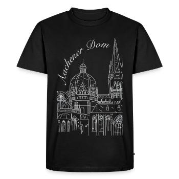 Aachen Cathedral in Germany, hand-drawn - Men's Premium Organic T-Shirt - black - Front - Nico (187cm)